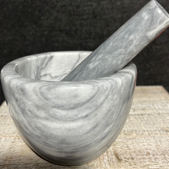 unknown Kitchen Gray Black And White Marble Mortar And Pestle 4 2